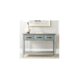 Home Collection Aiden Barn Blue 3-Drawer Bottom Shelf Console Table