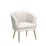 Accent Chair, Modern Velvet Chair Upholstered Tufted Arm Chair with Gold Metal Legs