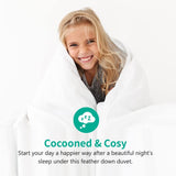APSMILE Goose Feathers Down Comforter Queen Size, Hotel Collection All Season Duvet Insert, 750 Fill-Power, Ultra-Soft Fluffy Medium Warmth, Baffle Box Quilted with Corner Tabs (90x90, White)