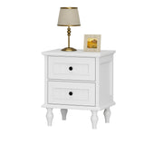 Nightstand, Antique Style End Table with 2 Drawers, Taller Nightstand for Bedroom