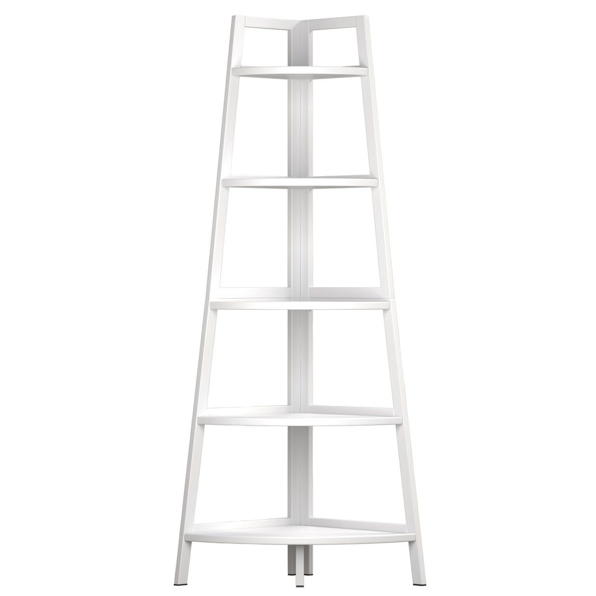 Corner Shelf White, 5 Tier Bookshelf, 70.8 Inch Tall Bookcase,