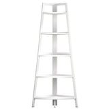 Corner Shelf White, 5 Tier Bookshelf, 70.8 Inch Tall Bookcase,