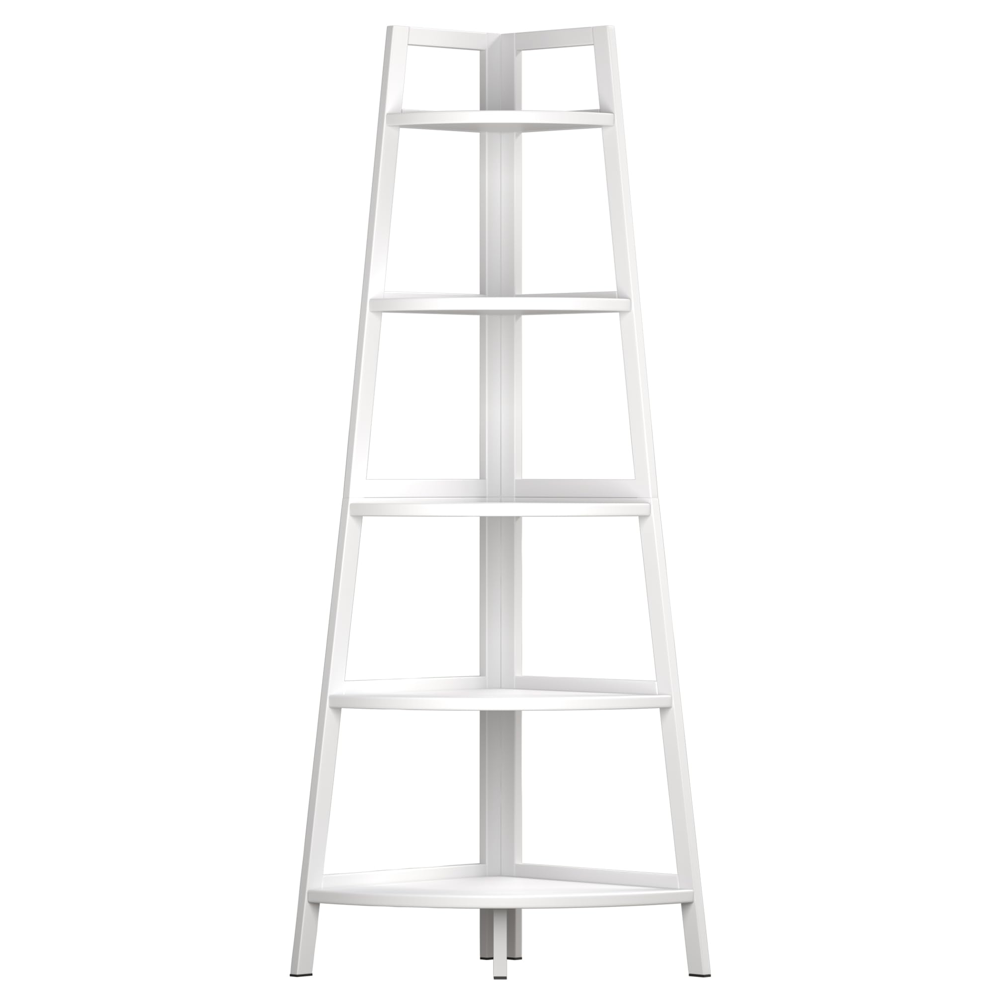 Corner Shelf White, 5 Tier Bookshelf, 70.8 Inch Tall Bookcase,