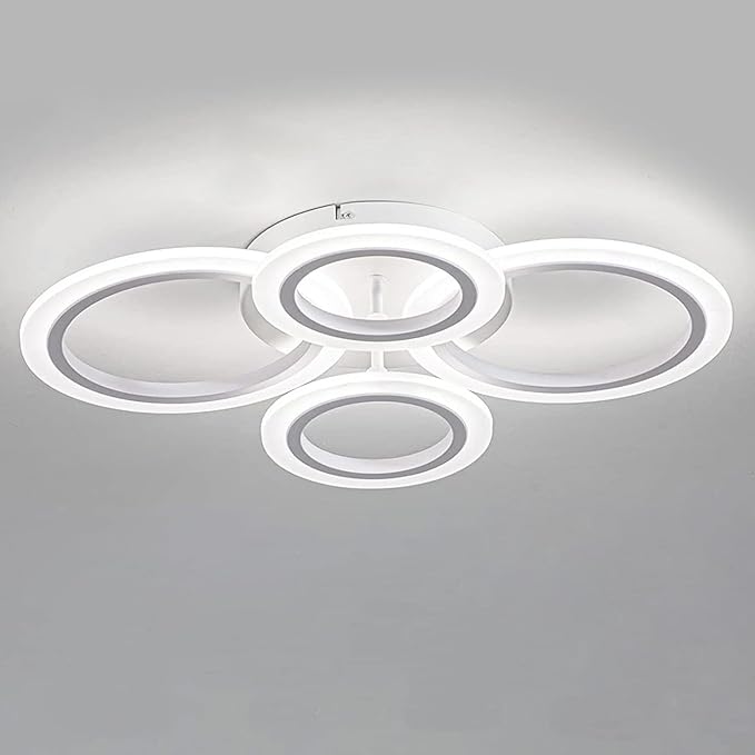 60W Modern LED Ceiling Light Fixture, Dimmable LED Chandelier Flush Mount Ceiling