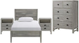 Windsor 4-Piece Kids Bedroom Set - Twin Panel Bed, Dual Nightstands