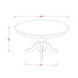 SHWE5-BLK-W 5 Piece Dining Room Furniture Set Includes a Round Dining Table