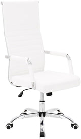 Office Desk Chair High Back Ribbed Executive Computer Chair, Adjustable Swivel Rolling