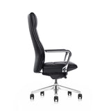 Genuine Leather Aluminum Base High Back Executive Chair,Modern Ergonomic Real