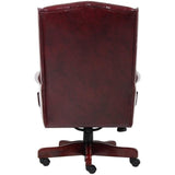 Traditional Faux Leather High Back Tufted Executive Chair - Red
