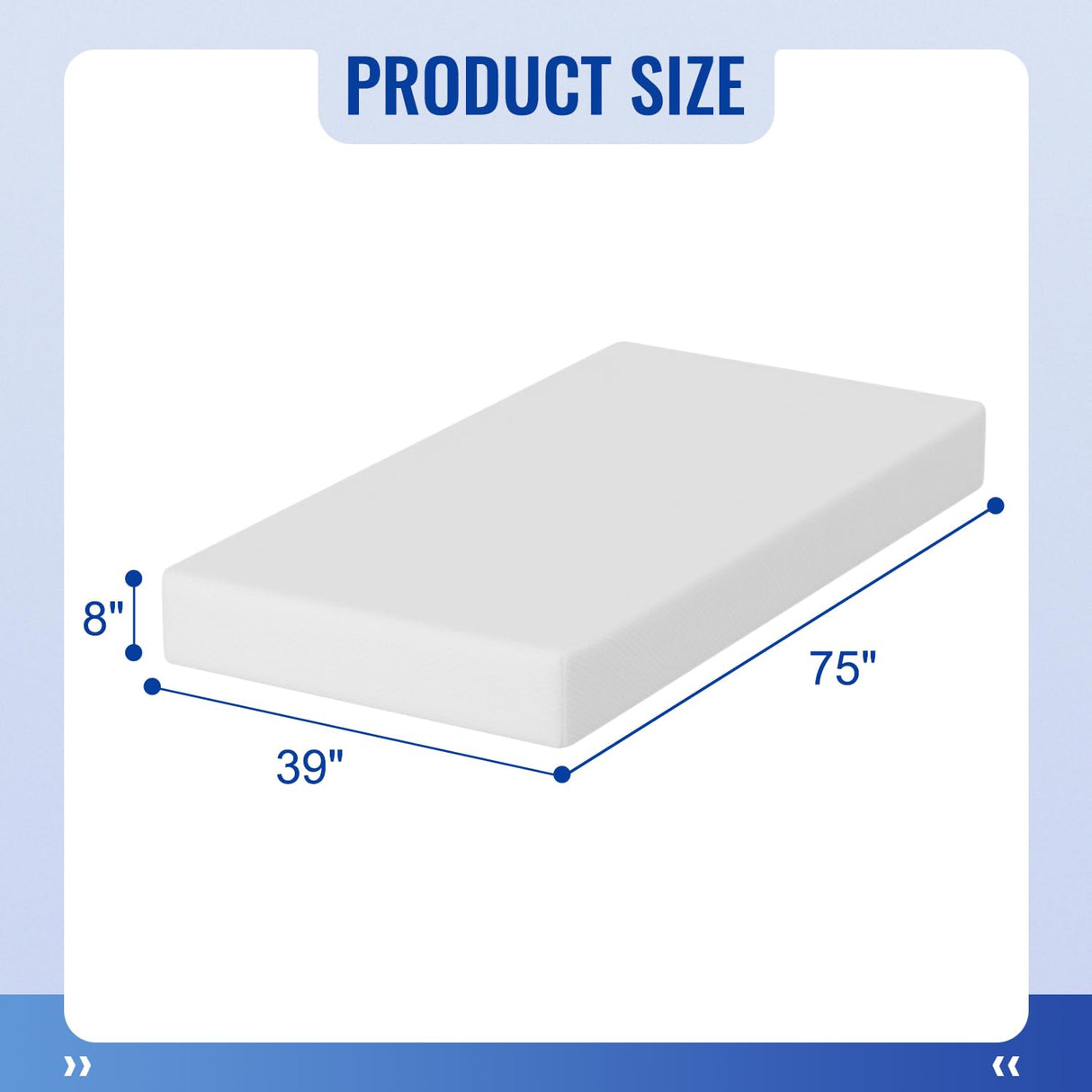 8 inch Twin Mattress Gel Memory Foam Mattress for Cool Sleep & Pressure Relief