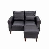 Convertible Sectional Sofa Couch, 2 and 3 Seat L Shaped Sofa with Armrest Small Couch Ottoman