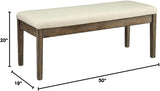 Furniture Bench, Beige Linen & Salvage Brown