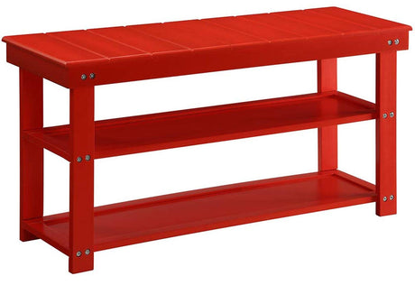 Oxford Utility Mudroom Bench, Red