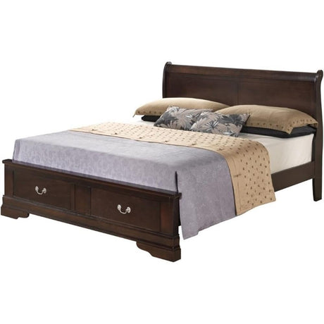 Glory Furniture Louis Phillipe Full Storage Bed in Cappuccino