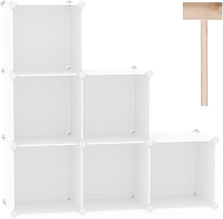 Cube Storage Organizer, 6-Cube Shelves Units, Closet Cabinet, DIY Plastic Modular Book Shelf, Ideal for Bedroom, Living Room, Office, 36.6" L x 12.4" W x 36.6" H Cocoa UPCS06C