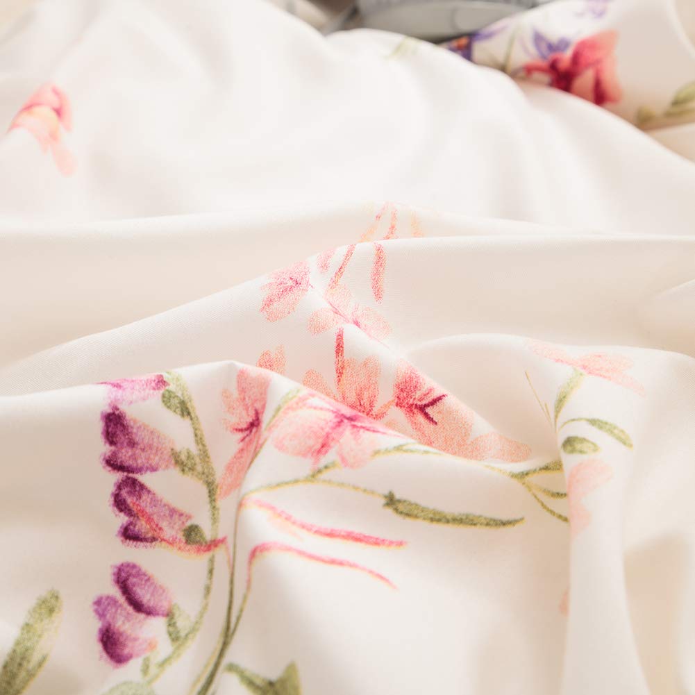 Botanical Floral Comforter Set Pink Flowers Comforter Set Pink Lavender Flowers Printed
