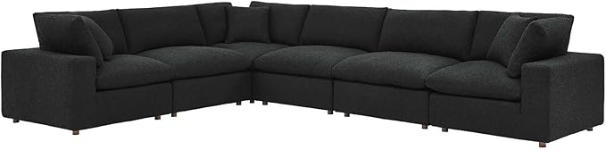 Commix Down-Filled Overstuffed Upholstered 6-Piece Sectional Sofa