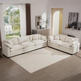 Modern Fabric Living Room Set of 2 Sofas - 2-Seat & 3-Seat