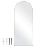 Arched Full Length Mirror, 71'' x 30'', Large Free Standing Leaning Hanging Wall Mounted