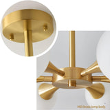 Lighting Brushed Gold Sputnik Flush Mount Ceiling Light Mid Century Modern Overhead