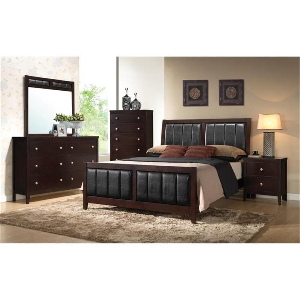 4 Piece Upholstered King Panel Bedroom Set