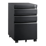 3 Drawer Mobile File Cabinet with Lock, Under Desk Metal Filing
