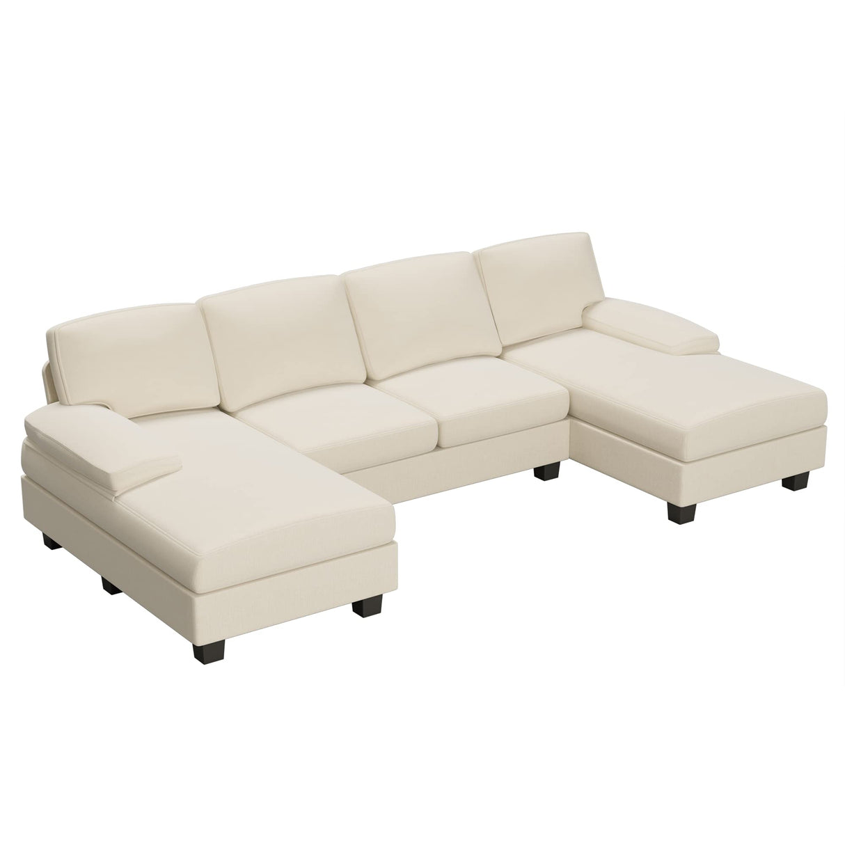 Convertible Sectional Sofa Couch, 4 Seat Sofa Set