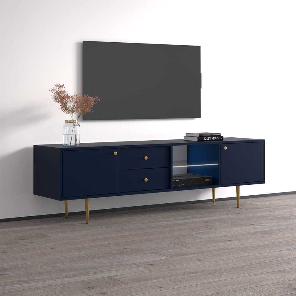 Rose 01 TV Stand - Modern Entertainment Center with Storage for TVs up to 80"