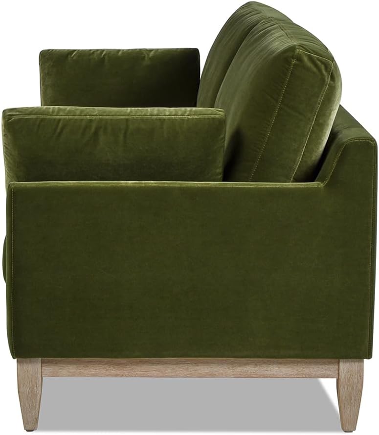 Pasadena 75.5" Modern Farmhouse Sofa, Olive Green Performance Velvet