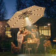 10 ft Offset Patio Umbrella with Stands Included, 32 LED+1 Spotlight, Large Cantilever Umbrella