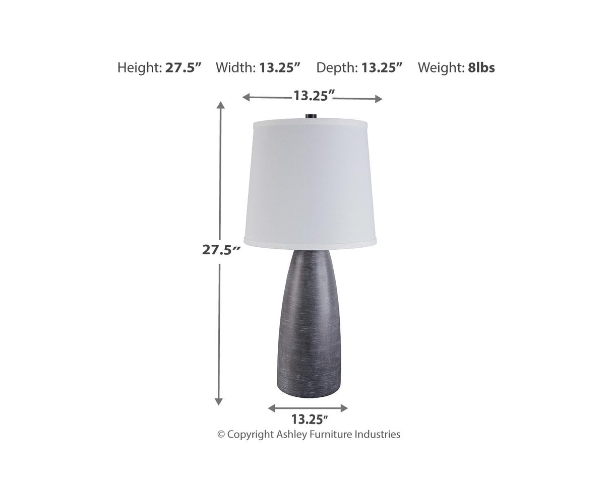 Shavontae Modern Table Lamp Set - 27.5" Gray Poly Lamps (2-Pack)