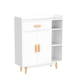 Floor Storage Cabinet Free Standing Cupboard with 1 Drawer, 2 Doors