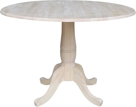 42" Round Dual Drop Leaf Pedestal Table-29.5" H,