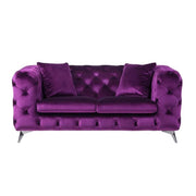Atronia Loveseat in Purple Fabric