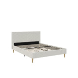 DHP Andrea Tufted Upholstered Platform Bed, Queen, Gray Linen