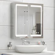 Stainless Steel LED Medicine Cabinet,Bathroom Mirror Cabinet with Light