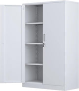 Metal Storage Cabinet with Locking Doors and 3 Adjustable Shelves