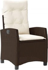 5-Piece Brown Rattan Patio Dining Set for Relaxing Al Fresco Dining with Cushions, Easy-Clean Glass Tabletop