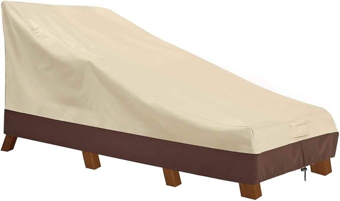 Waterproof Patio Chaise Lounge Cover, 600D Heavy Duty Outdoor Lounge Chair Coverse