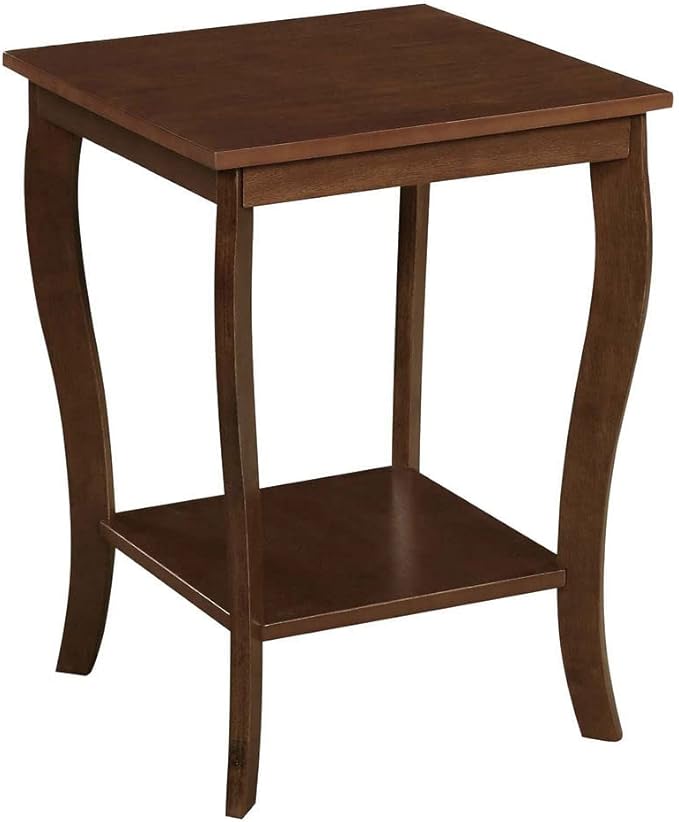 American Heritage Square End Table with Shelf, Wirebrush Dark Gray