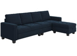 Velvet Reversible Sectional Sofa with Chaise Convertible