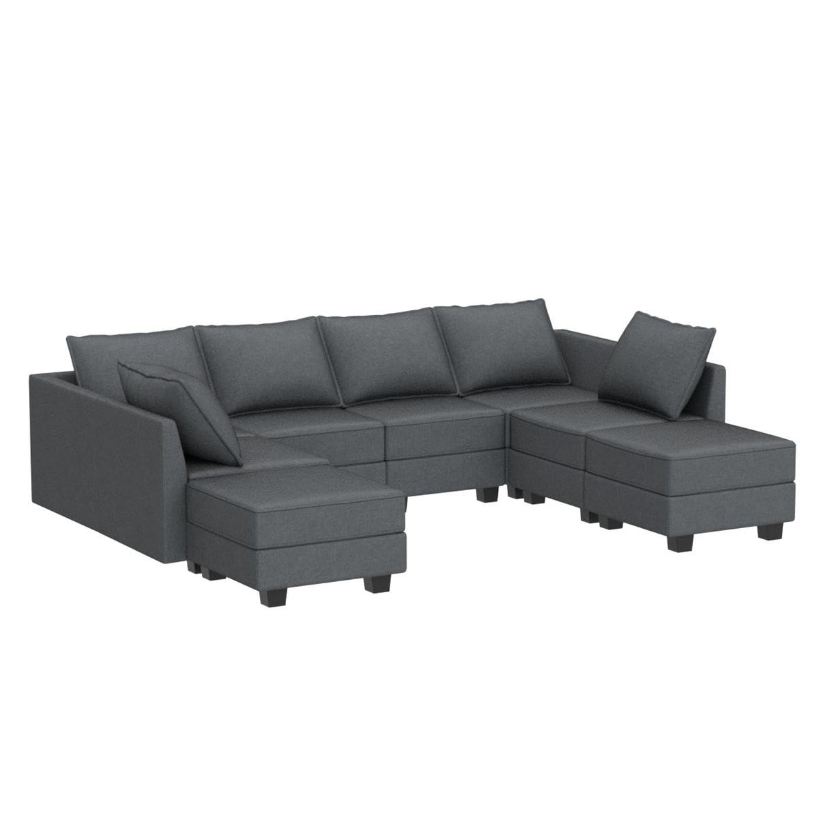 Modular Sectional Couch U Shaped Sectional Sofa with Reversible Chaise 112'' Modular Sofa Couch