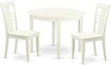 BOLG5-LWH-W 5 Piece Dining Table Set for 4 Includes a Round Kitchen Table and 4