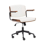 Home Office Chair with Arms and Rubber Wheels, Mid Century Office Chair