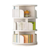 Rotating Bookshelf Tower 3 Tier, 360° Rotating Bookcase, Round Kid Book Shelf for Bedrooms, Living Rooms, Offices(White), 46*97cm