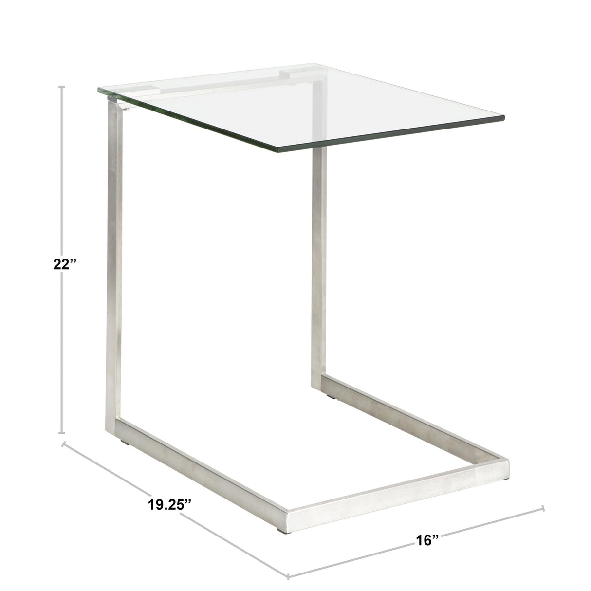 Zenn Glass End Table, Accent Table, Glass End Table, Small Side Table for Small Spaces