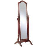 65" Traditional Wood Arched Top Cheval Mirror with Bonnet Top, Adjustable Tilt, Timeless Aesthetic, Incredible Quality, in Merlot Finish