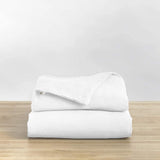 100% French Linen Duvet Cover for Weighted Blanket (White - 42"x72" - Throw Size)