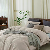 100% Pure Linen Duvet Cover Set King Size 104X90Inch 3pcs (1 Duvet Cover