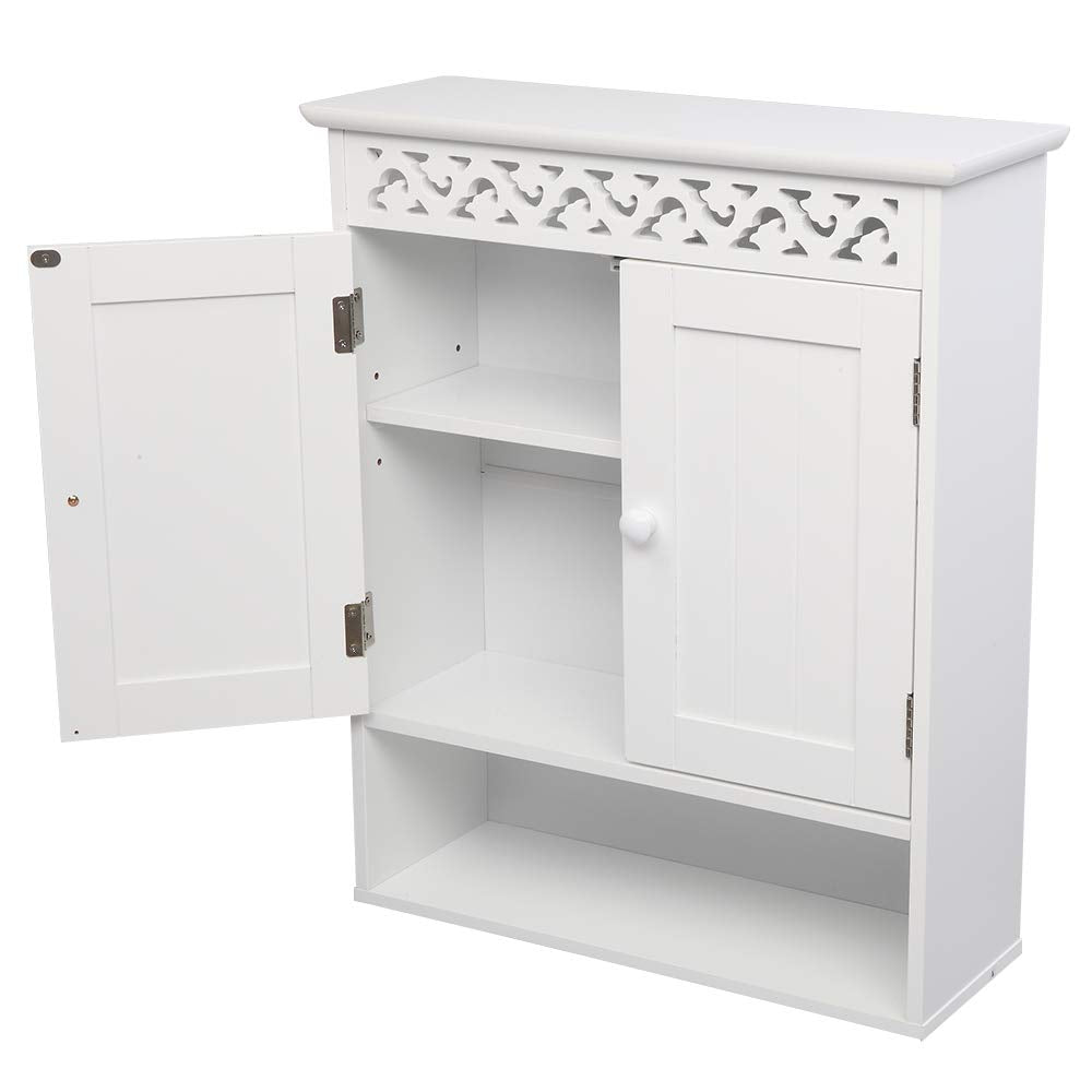 Bathroom Wall Cabinet Wood Medicine Cabinet, Multipurpose Home Kitchen Storage
